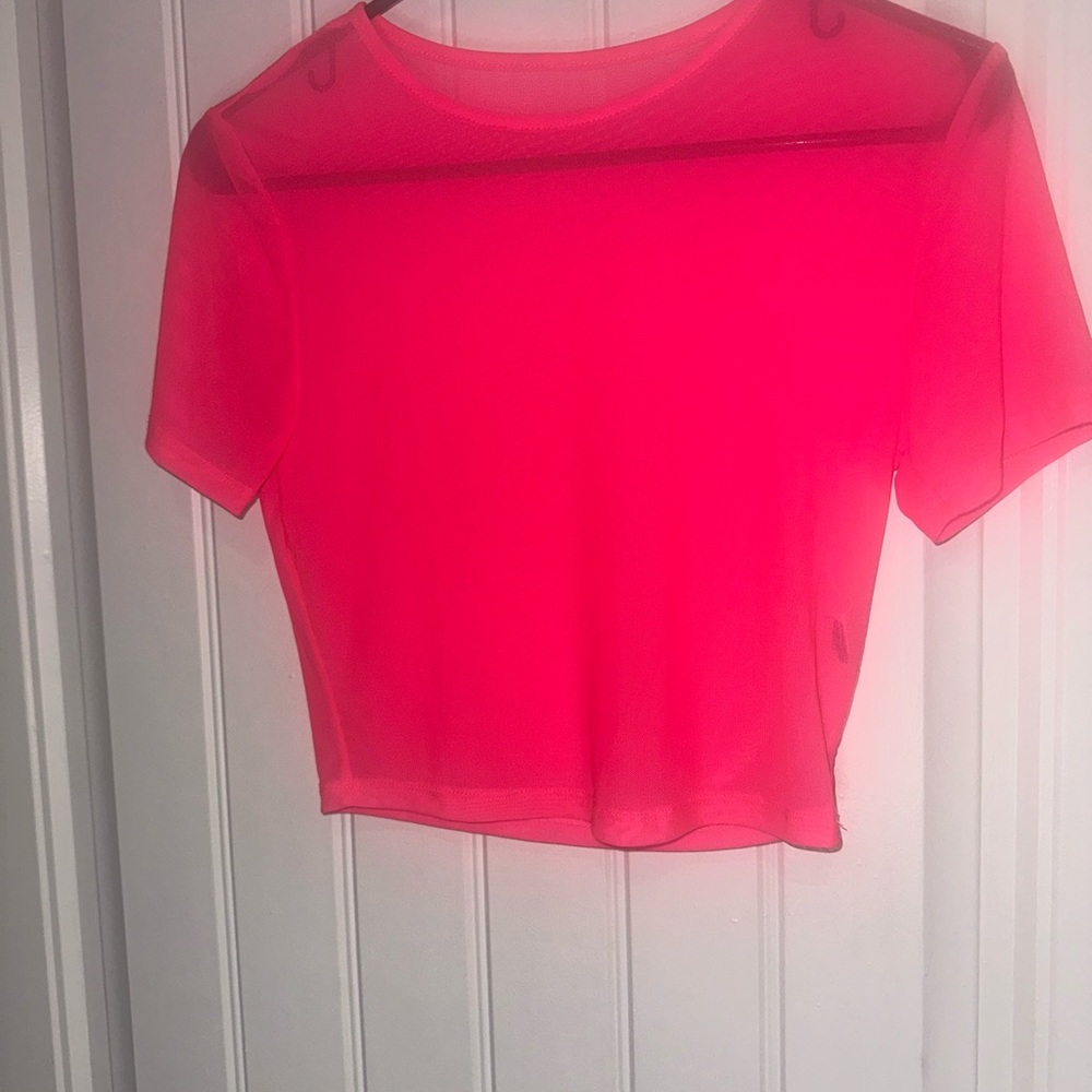Sheer Neon Pink Top